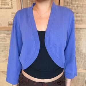 anne klein purple cardigan shrug size large wide quarter sleeves